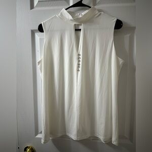 Calvin Klein Mock Turtleneck Sleeveless Blouse Size Large